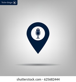 microphone icon map pin