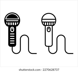 Microphone Icon, Mic Icon, Audio, Sound Instrument Vector Art Illustration