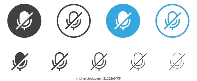 microphone icon mic off symbol . voice mute icon	

