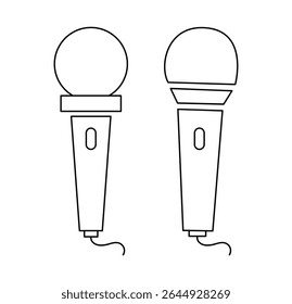 ícone de microfone. ícone de microfone. ícone de microfone variante. Microfone de Karaokê. Podcast design de linha de microfone. ilustração vetorial eps 10.
