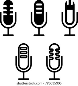 Microphone Icon, Mic Icon Vector Art Illustration