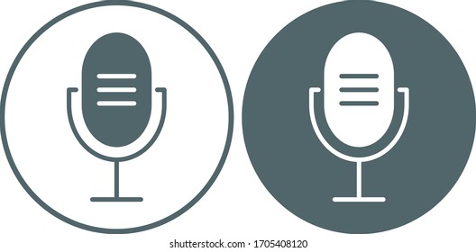 Microphone icon. Micrphone symbol. Vector illustration