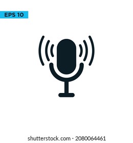 microphone icon minimalist design template