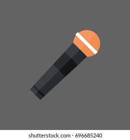 Microphone Icon Modern Mic Audio System Technology Flat Vector Illustration