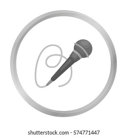 Microphone icon in monochrome style isolated on white background. Event service symbol stock vector illustration.