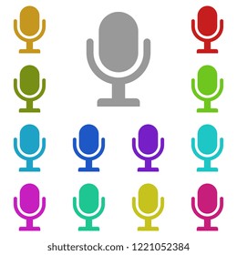 Microphone icon in multi color. Simple glyph vector of education set for UI and UX, website or mobile application