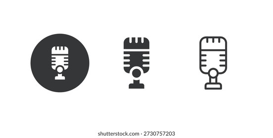 Icono de micrófono. Icono de serie múltiple. Pixel perfecto aislado sobre fondo blanco. Ilustración vectorial