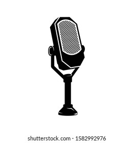 Microphone icon for music apps icon. Podcast icon on white background.