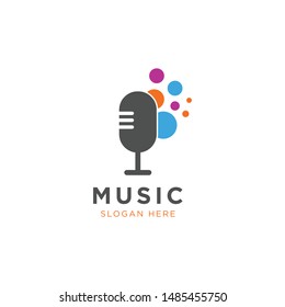 microphone icon music symbol logo template