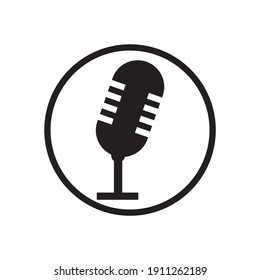 microphone icon music symbol logo template