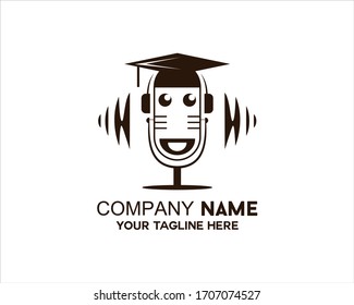 icono del micrófono, logotipo vectorial del profesor de música