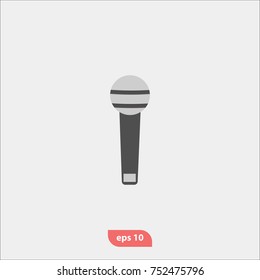 Microphone icon, musical device symbol, flat vector and trendy illustration sign