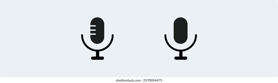 microphone icon. Mute Microphone sign. Karaoke mic pictogram. Voice illustration. Record symbol.