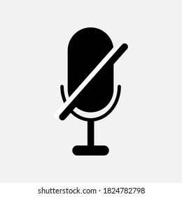 microphone icon to mute sound, vector design illustration