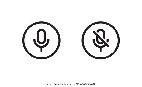 Microphone Icon. Microphone Mute Symbol Sign, Vector Illustration