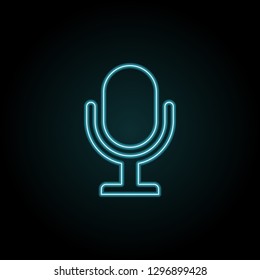 Microphone icon in neon style. Simple thin line, outline vector of cinema icons for UI and UX, website or mobile application