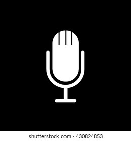 Microphone Icon On Black Background