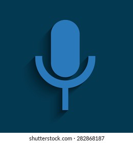 microphone icon  on a blue background