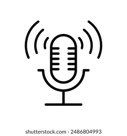 microphone icon on button on white background