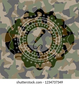 microphone icon on camo pattern