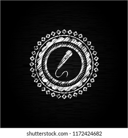 microphone icon on chalkboard