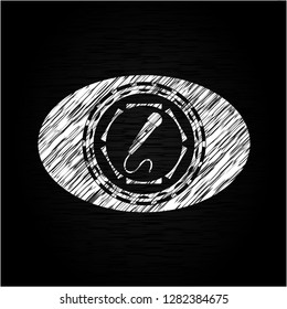 microphone icon on chalkboard