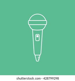 Microphone Icon On Green Background