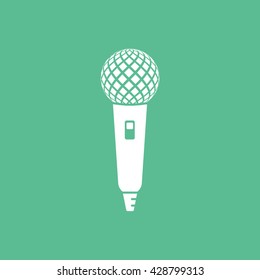 Microphone Icon On Green Background
