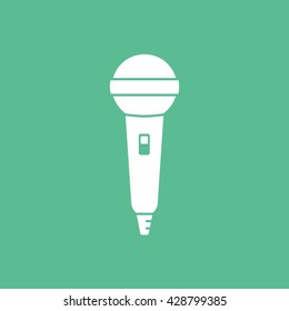 Microphone Icon On Green Background