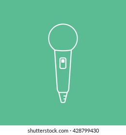 Microphone Icon On Green Background