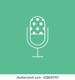 Microphone Icon On Green Background