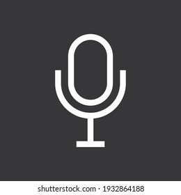 Microphone icon on grey background