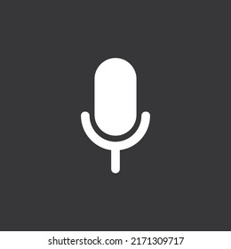 Icono de micrófono en fondo gris
