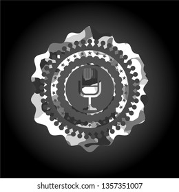 microphone icon on grey camo pattern