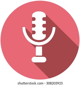 microphone icon on long shadow