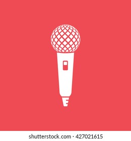 Microphone Icon On Red Background