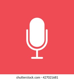 Microphone Icon On Red Background