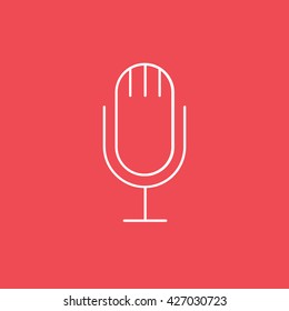 Microphone Icon On Red Background