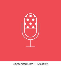 Microphone Icon On Red Background