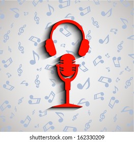 microphone icon on seamless background
