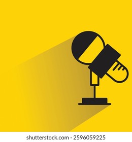 microphone icon on shadow yellow background