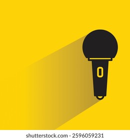 microphone icon on shadow yellow background