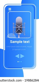 microphone icon on smartphone screen voice messages audio chat application social media online communication