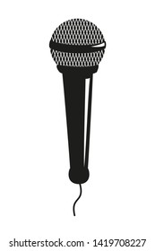 Microphone icon on the white background. Vector illustration.