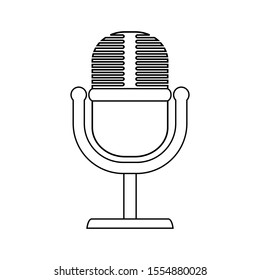 Microphone icon on white background. Vector illustration.