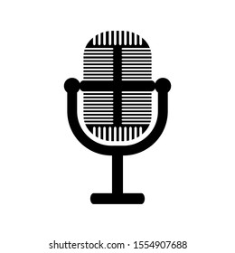 Microphone icon on white background. Vector illustration.