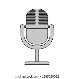 Microphone icon on white background. Vector illustration.