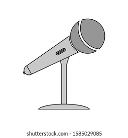 Microphone icon on white background. Vector illustration.