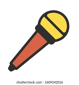 Microphone icon on white background. Vector illustration.