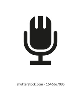 Microphone icon on white background.